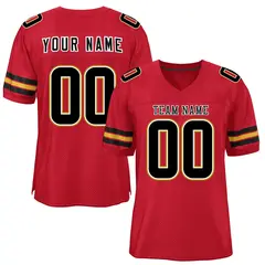 Red Black-Old Gold Classic Mesh Authentic Football Jersey 1