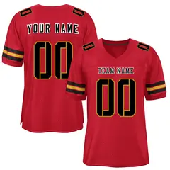 Red Black-Old Gold Classic Mesh Authentic Football Jersey 1
