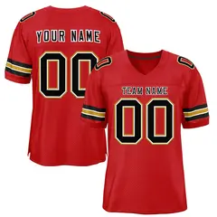 Red Black-Old Gold Classic Mesh Authentic Football Jersey 1
