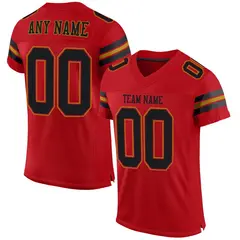 Red Black-Old Gold Classic Mesh Authentic Football Jersey 1