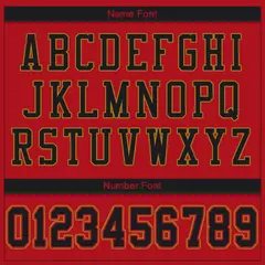 Red Black-Old Gold Classic Mesh Authentic Football Jersey 3