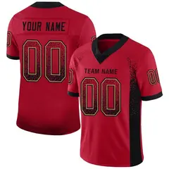 Red Black-Old Gold Drift Fashion Mesh Football Jersey 1