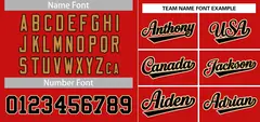 Red Black-Old Gold Stripe Raglan Baseball Jersey 3