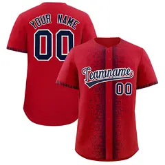 Red Black Phonetic Rhythm Authentic Baseball Jersey 1