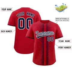 Red Black Phonetic Rhythm Authentic Baseball Jersey 2