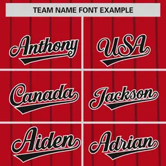 Red Black Pinstripe Two-tone Side Authentic Baseball Jersey 3