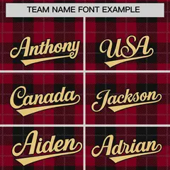 Red Black Plaid Authentic Baseball Jersey 3