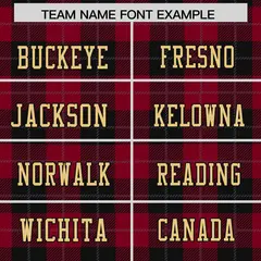 Red Black Plaid Pattern Authentic Football Jersey 3