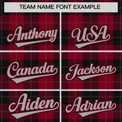 Red Black Plaid Varsity Letterman Baseball Jacket 3