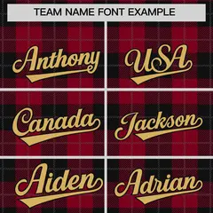 Red Black Plaid Varsity Letterman Baseball Jacket 3