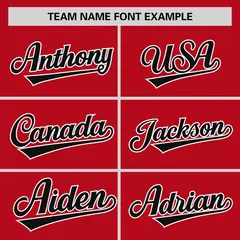 Red Black Raglan Pullover Baseball Jersey 3