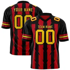 Red Black Razr Stripe Graffiti Pattern Flag Football Jersey