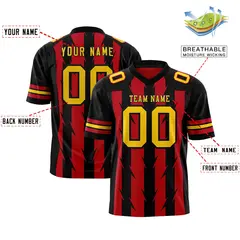 Red Black Razr Stripe Graffiti Pattern Flag Football Jersey 2