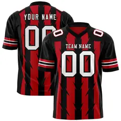Red Black Razr Stripe Graffiti Pattern Flag Football Jersey