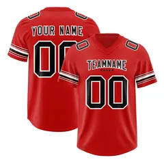 Red Black Retro Sleeve Line Authentic Football Jersey 1