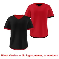 Red Black Reversible Pullover Baseball Jersey 9