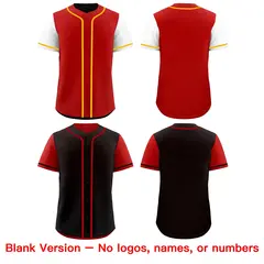 Red Black Reversible Raglan Baseball Jersey 9