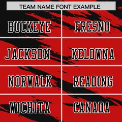 Red Black Scratch Pattern Authentic Football Jersey 3