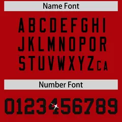 Red Black Sequin Lettering Football Jersey 4