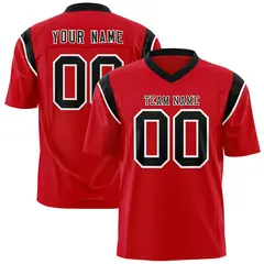 Red Black Shoulder Cut Two-Tone Flag Football Jersey 1