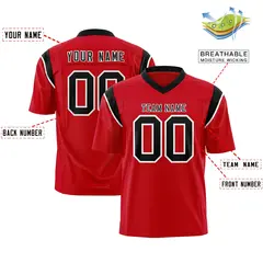 Red Black Shoulder Cut Two-Tone Flag Football Jersey 2