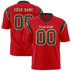 Red Black Shoulder Cut Two-Tone Flag Football Jersey 1