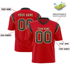 Red Black Shoulder Cut Two-Tone Flag Football Jersey 2