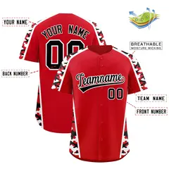 Red Black Side Camo Baseball Jersey 2