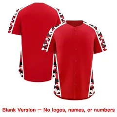 Red Black Side Camo Baseball Jersey 7