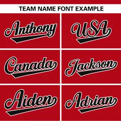 Red Black Side Spot Raglan Sleeves Pullover Baseball Jersey 3