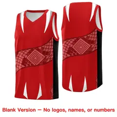 Red Black Snake Scale Venomous Fang Graffiti Basketball Jersey 6