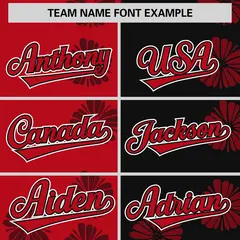 Red Black Split Flower Graffiti Authentic Baseball Jersey 3
