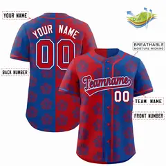 Red Black Split Flower Graffiti Authentic Baseball Jersey 2