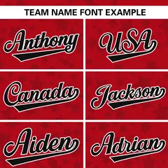 Red Black Star Graffiti Authentic Baseball Jersey 3