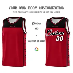 Red Black Star Pattern Basketball Uniform Jersey 3
