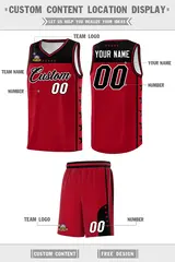 Red Black Star Pattern Basketball Uniform Jersey 5