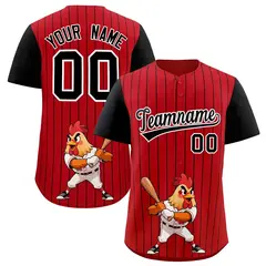 Red Black Stripe Animals Graffiti Raglan Baseball Jersey 1