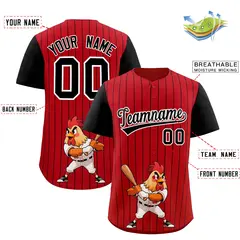 Red Black Stripe Animals Graffiti Raglan Baseball Jersey 2