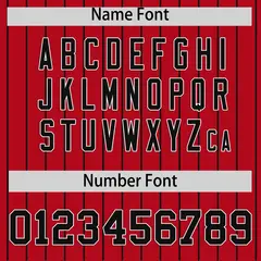 Red Black Stripe Raglan Authentic Baseball Jersey 4