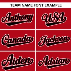 Red Black Stripe Raglan Authentic Baseball Jersey 3