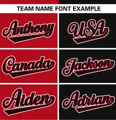 Red Black Stripe-Solid Combo Authentic Baseball Jersey 3