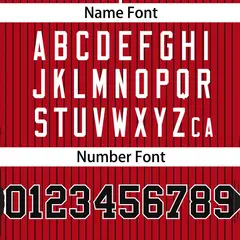 Red Black Stripe Two-Button Softball Jersey 3