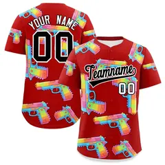 Red Black Sugar-Coated Firepower Graffiti Baseball Jersey
