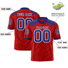 Red Black Tiger Stripe Graffiti Pattern Football Jersey 2