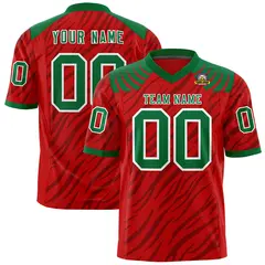Red Black Tiger Stripe Graffiti Pattern Football Jersey 1