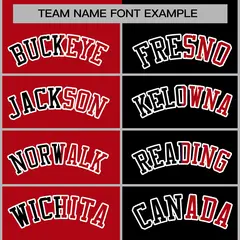 Red Black Two Tone Split Varsity Full-Snap Letterman Jacket 5