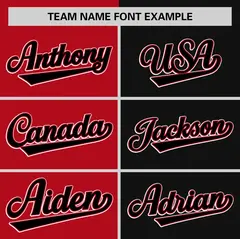 Red Black Two Tone Striped Authentic Baseball Jersey 3