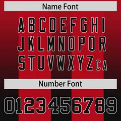 Red Black Vertical Stripe Gradient Team Football Jersey 4