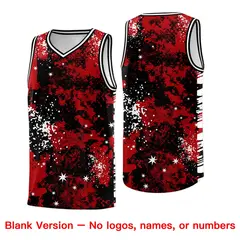 Red Black Vice Burst Graffiti Pattern Basketball Jersey 6