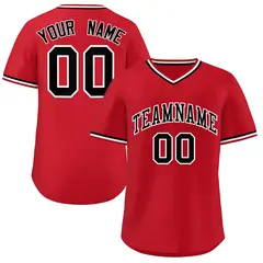 Red Black-White Authentic Classic Pullover Baseball Jersey